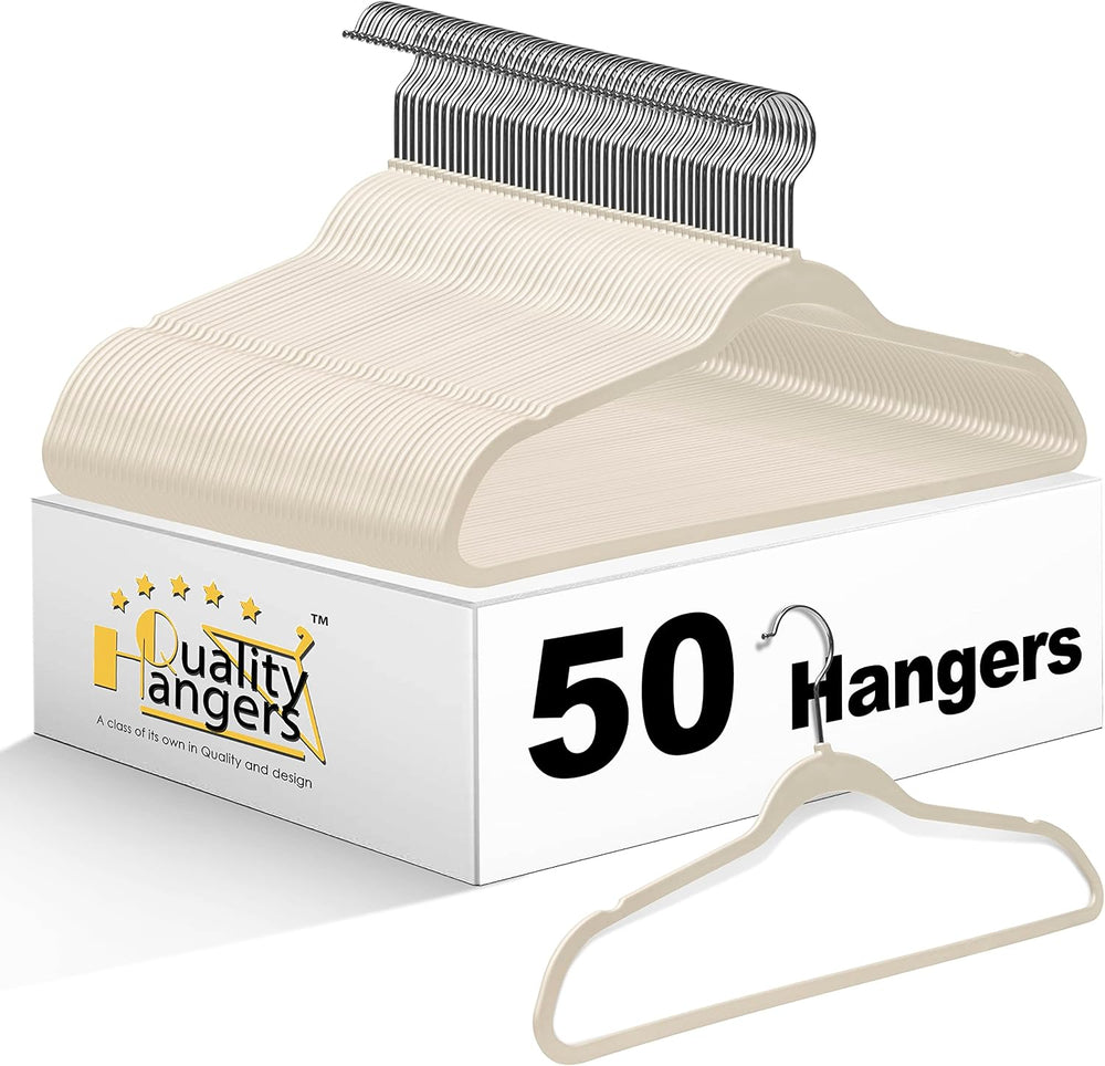 Quality Hangers Multi Pack Slim Plastic Hangers for Clothes - Sturdy Non-Velv...