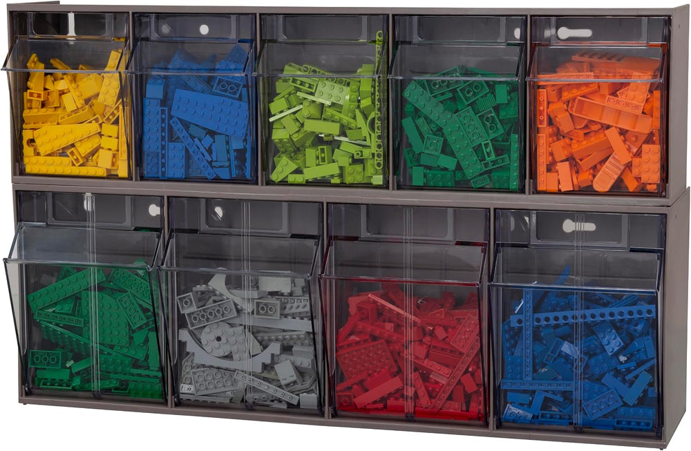 Akro-Mils TiltView Plastic Storage Cabinet with 5 Tilt Out Bins, Horizontal P...