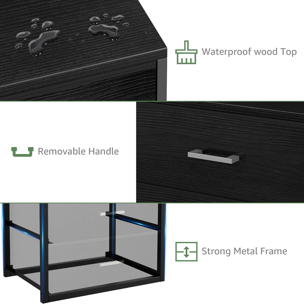 BOLUO Closet Drawers Black Fabric 3 Drawer Small Dresser for Closet Organizer...