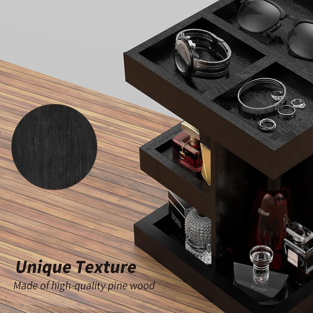 Cologne Organizer for Men with Metal Base, 360° Rotating Perfume Stand Heavy ...
