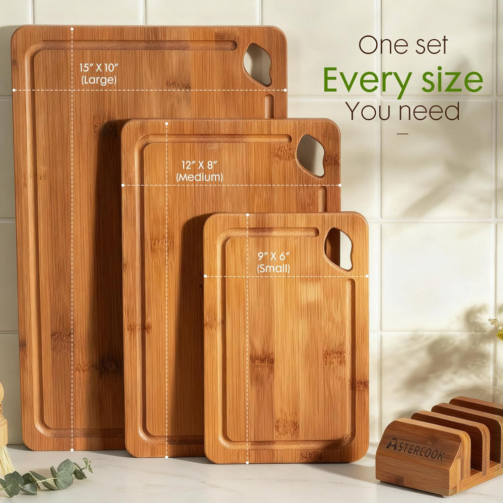 Astercook Bamboo Cutting Boards for Kitchen