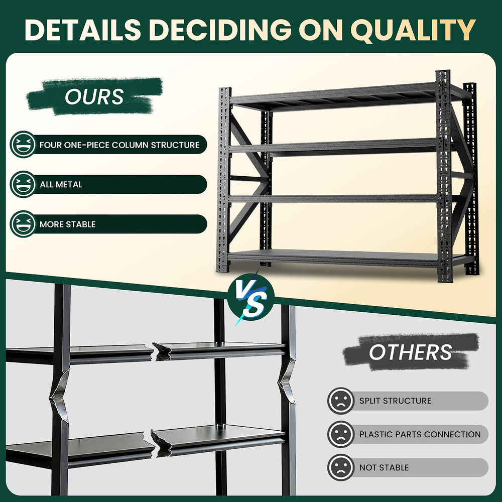 Heavy Duty Garage Storage Shelves 8000LBS Capacity, 67" Wide Metal Shelv...