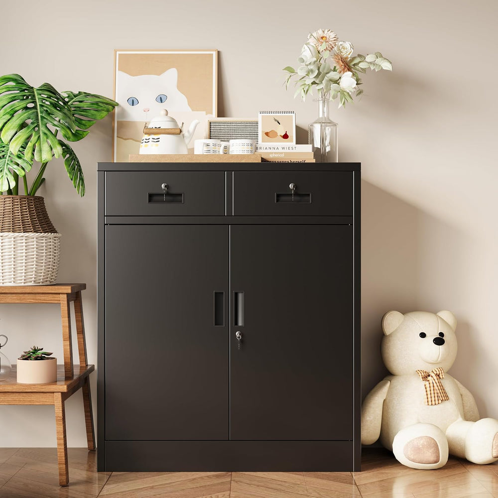 36" H Metal Storage Cabinet, Locking Storage Cabinet, Garage Storage Cab...