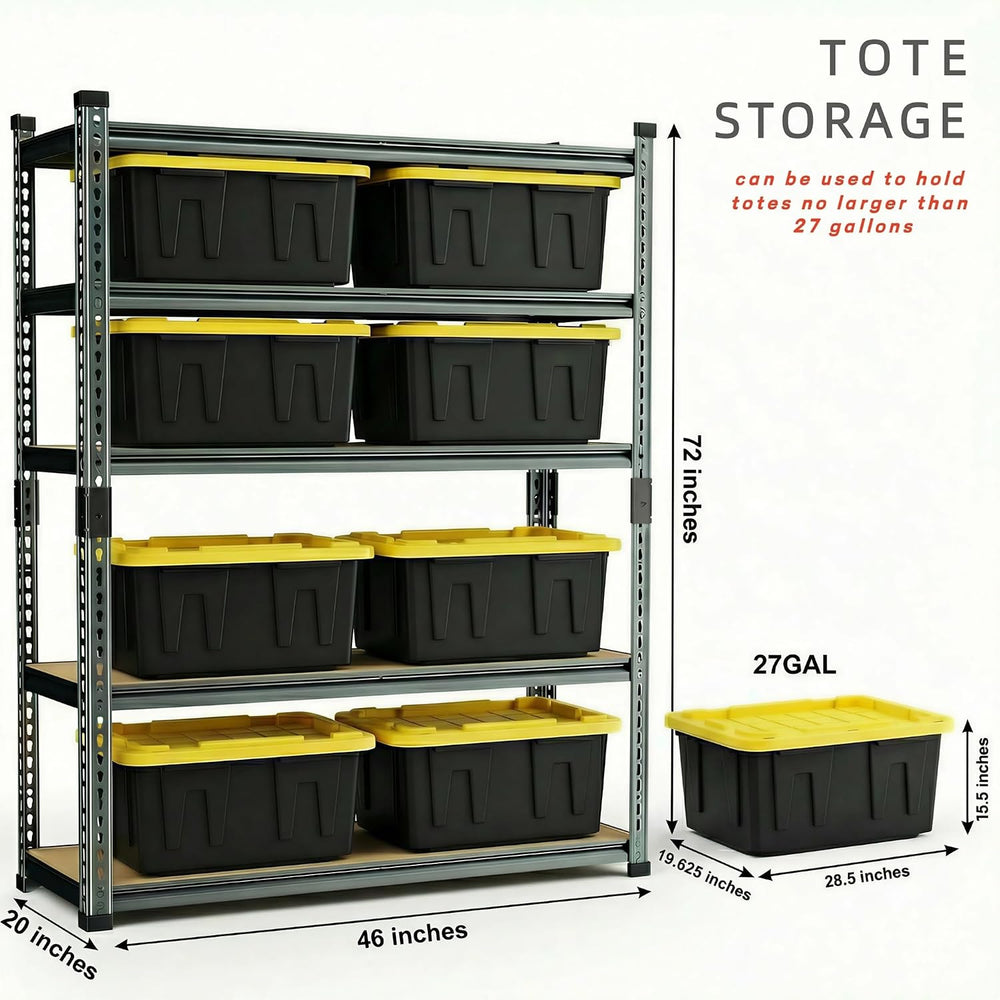 72" H ×46" W × 20" D Extra Wide Garage Shelving 3000 LBS Heavy...