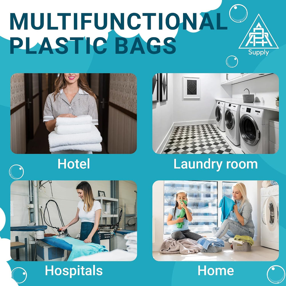 APQ Supply Disposable Travel Laundry Bags for Dirty Clothes, 18x19x4 Inch. 10...