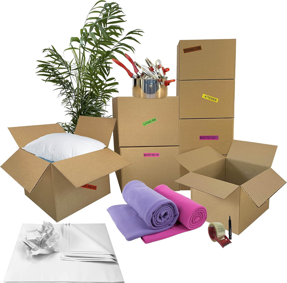 Uboxes Moving Boxes 1 Room Bigger Moving Kit - 14 Boxes Plus Supplies & T...