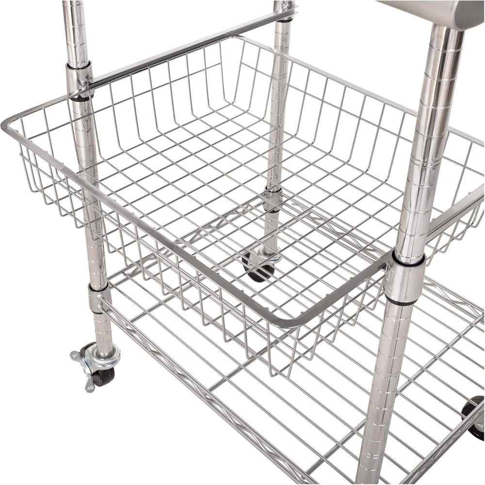 Stainless-Steel Commercial-Grade NSF-Certified Prep Table Cart, 24"W x 2...