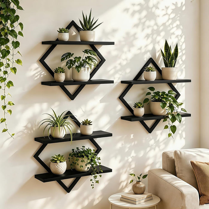 Set of 3 Wall Plant Holder, Black