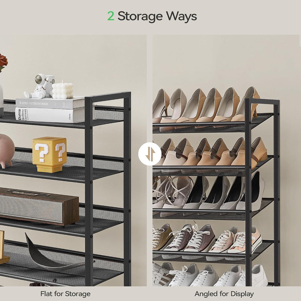 Nunsino Shoe Rack, Long Shoe Organizer,Max Holds 62 Pairs,10 Tier Metal Shoe ...