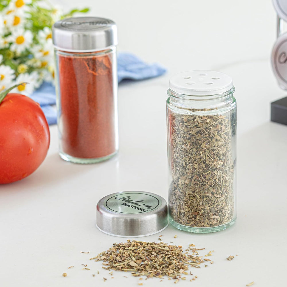 Orii 20 Jar Spice Rack Stainless Steel with Spices Included - Standing Rack S...
