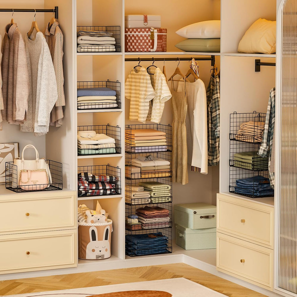 Yociyoga 5-Tier Stackable Closet Organizers and Storage Shelves, Closet Shelf...