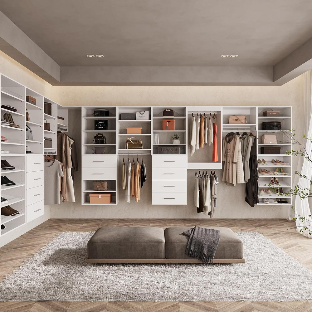 ROOMTEC Modular Closet System, 25.5" Shoe Shelf Closet Tower Wall-Mounte...
