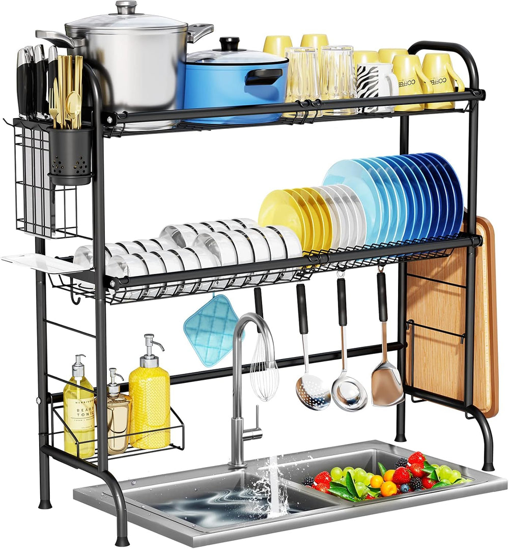 HOWDIA 3-Tier Over The Sink Dish Drying Rack,Stainless Steel Dish Rack