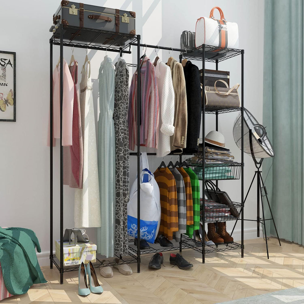 Xiofio 6 Tiers Heavy Duty Garment Rack,Metal Clothing Rack,Clothing Storage R...