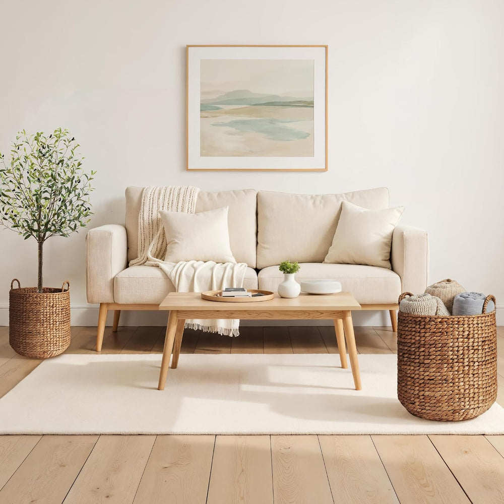 Best Choice Products 2-Piece Round Nesting Baskets W/Handles, Handwoven Water...