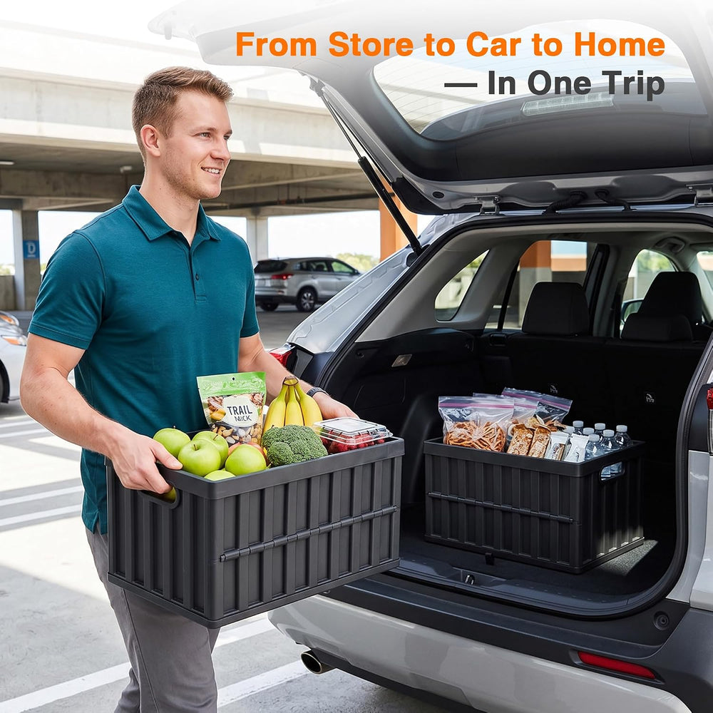 Citylife 64L Collapsible Storage Bins with Lids Plastic Storage Containers fo...