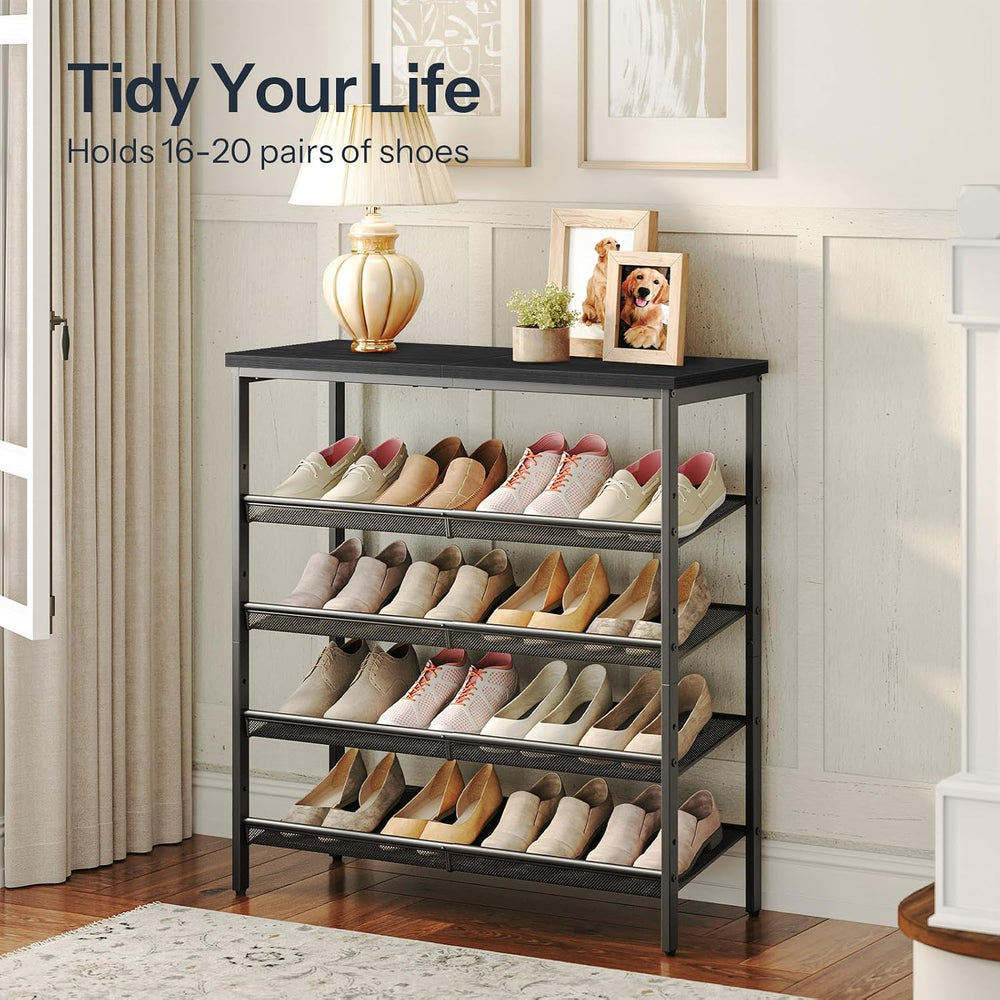HOOBRO Shoe Rack for Entryway, 5-Tier Shoe Organizer with Adjustable Mesh She...