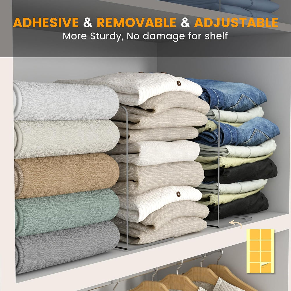 OKPOW Shelf Dividers for Closet Organizer: 12 Inch Tall Acrylic Clear Closets...