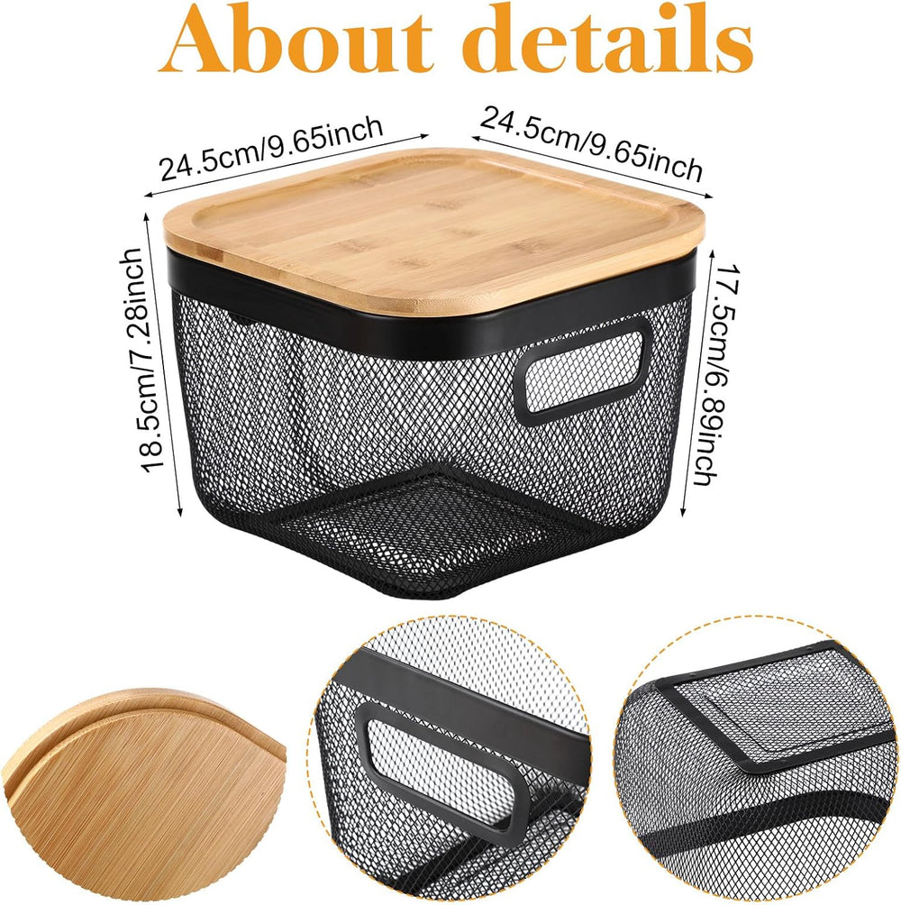 Maxdot 4 Pack Stackable Wire Baskets for Pantry Organizers Kitchen Storage Me...