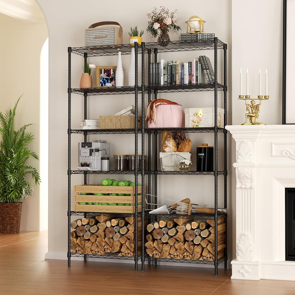 SINGAYE 6 Metal Shelves Wire Shelving Storage Shelf Adjustable Unit Pantry