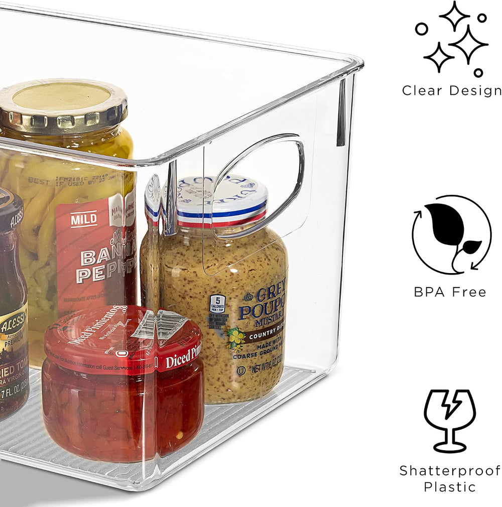 Sorbus Fridge Organizers and Storage, Clear Plastic Bins (Large, 8 Pack)