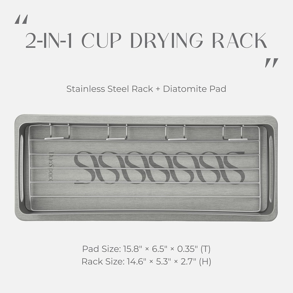 SUS304 Stainless Steel Cup Drying Rack with Diatomite Tray