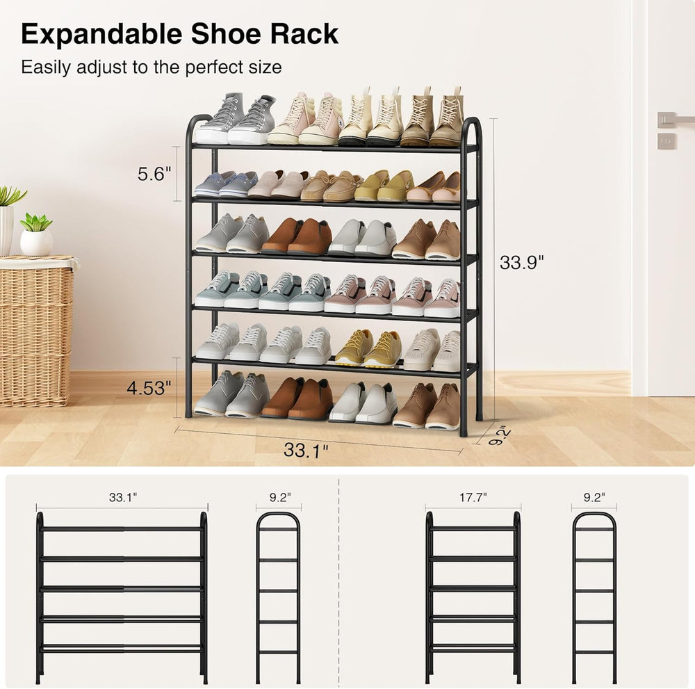 STO STO Expandable Shoe Rack, 5-Tier Metal Shoe Rack for Closet, Up to 24 Pai...