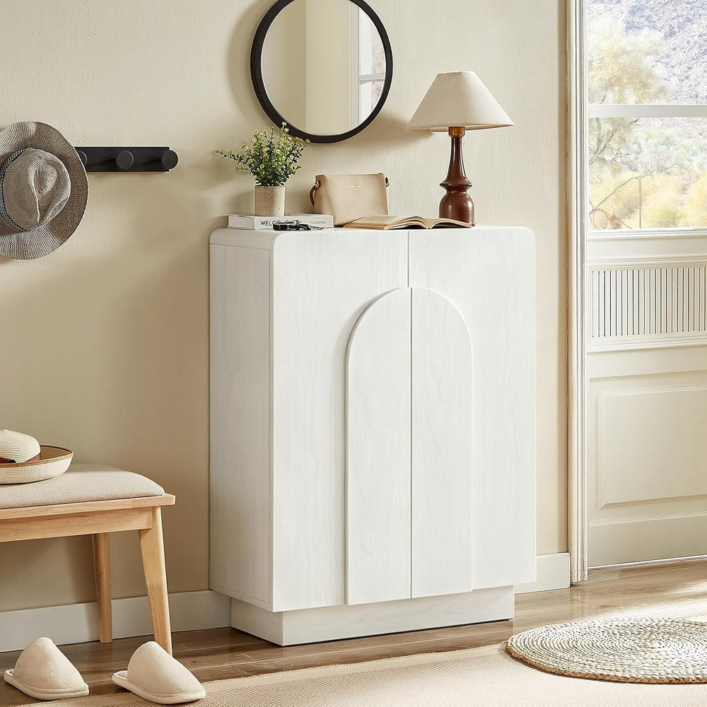 ONBRILL Shoe Storage Cabinet,13.8" D x 31.6" W x 43.3" H, White