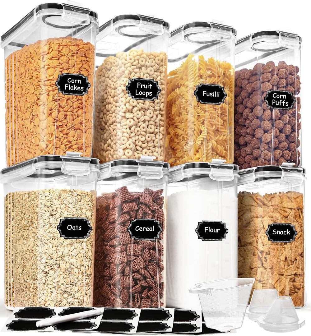 Cereal Containers Storage Set (4L / 135.2oz), 8PCS Airtight Food Storage Cont...