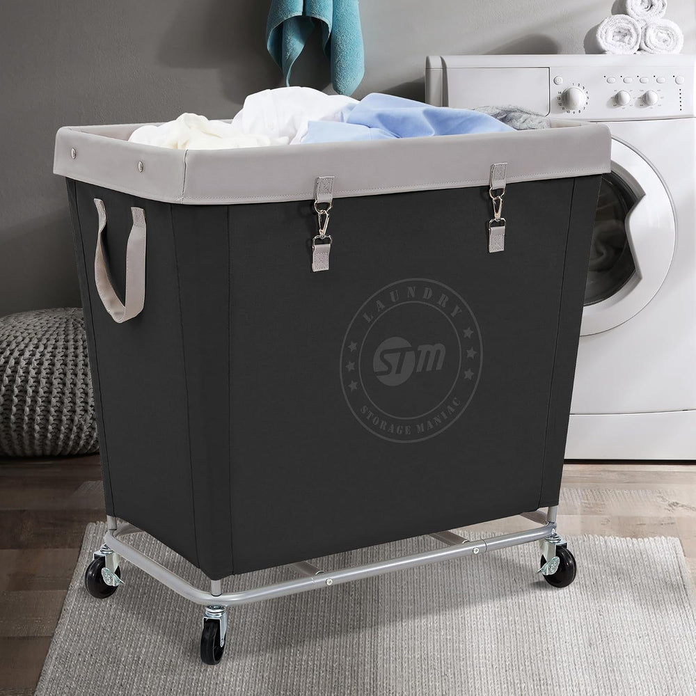 STORAGE MANIAC Commercial Laundry Hamper with Heavy Duty Steel Frame, 320 L I...