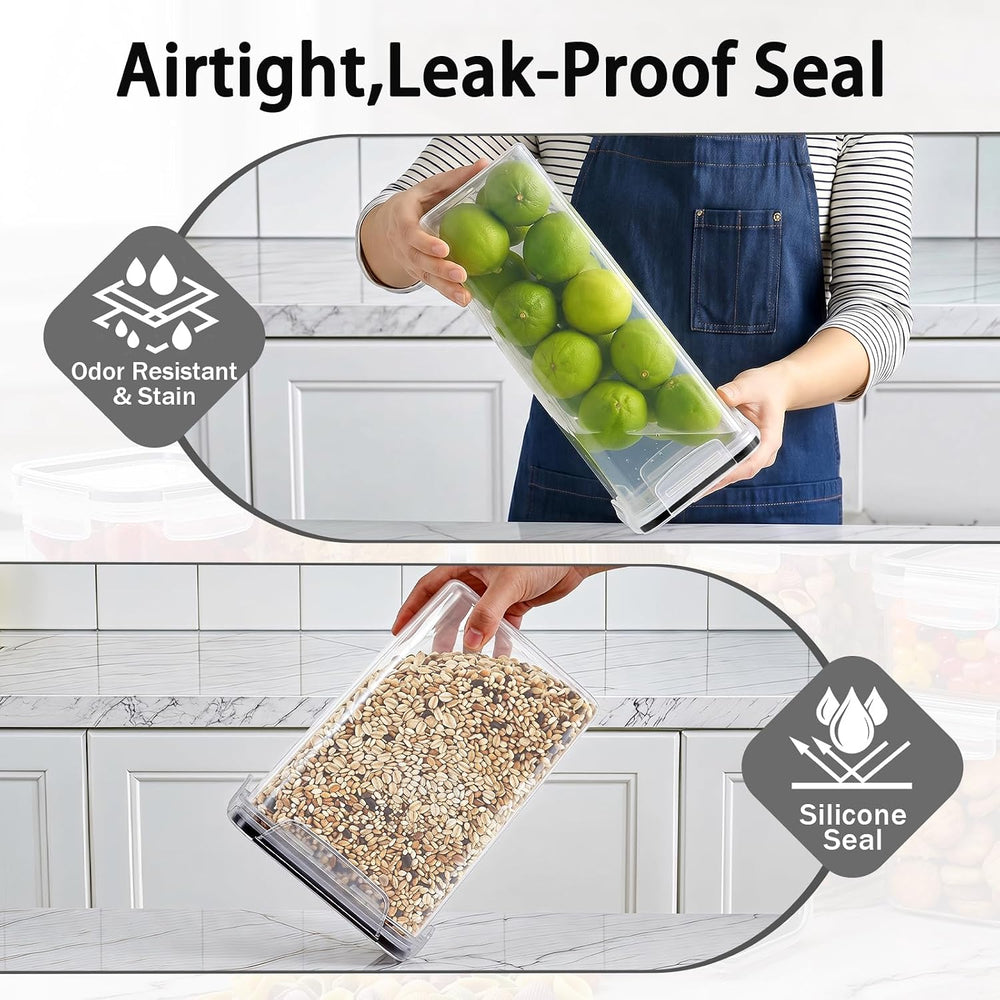 24 PCS Airtight Food Storage Containers with Lids, Plastic Kitchen and Organi...