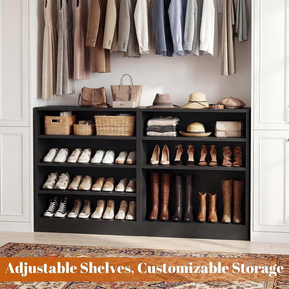 Homieasy Shoe Cabinet, 5-Tier Modern Wood Shoe Storage Organizer, Black