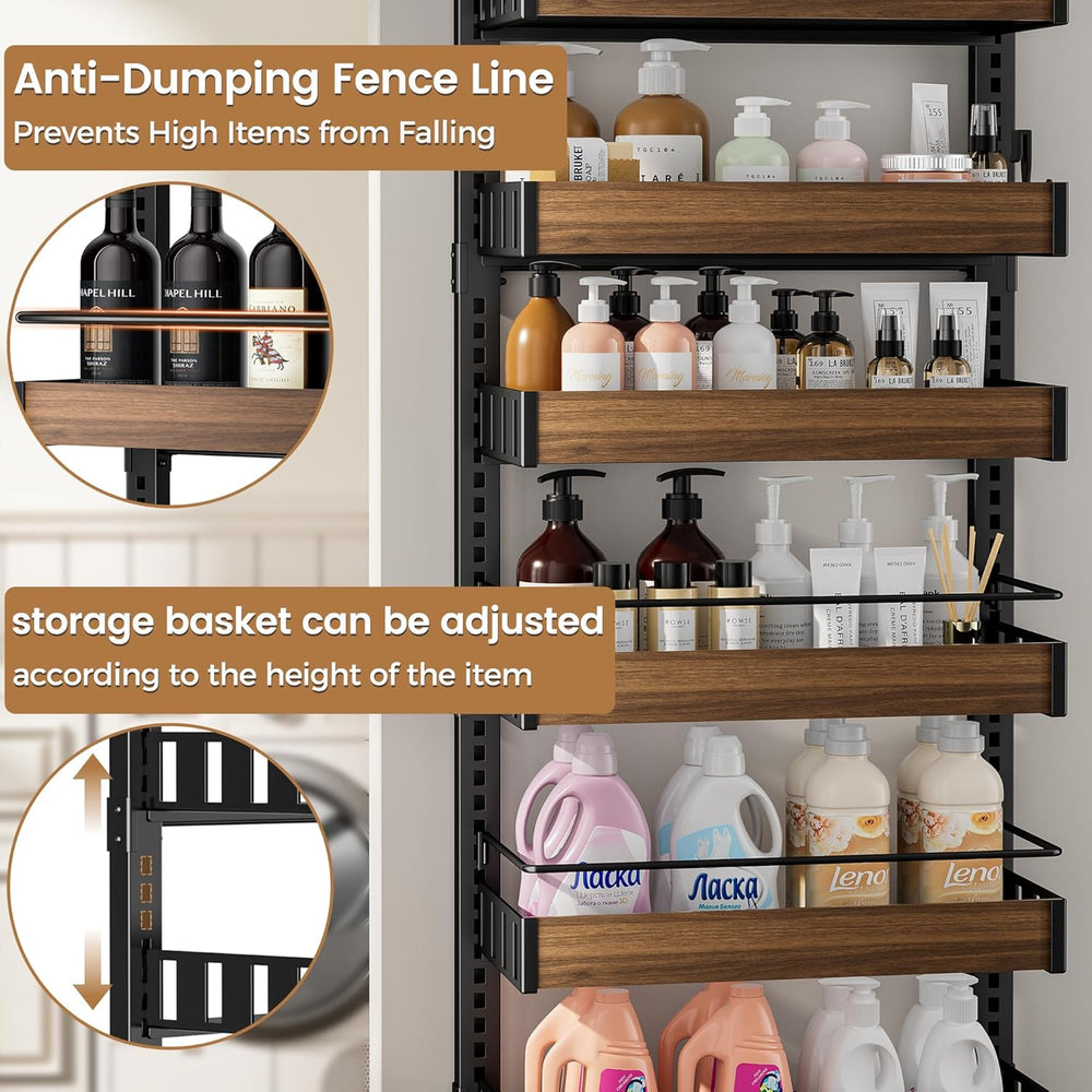 POKIPO 8 Tier Over The Door Pantry Organizer, 2 IN 1 Wall Mount or Hanging Sp...