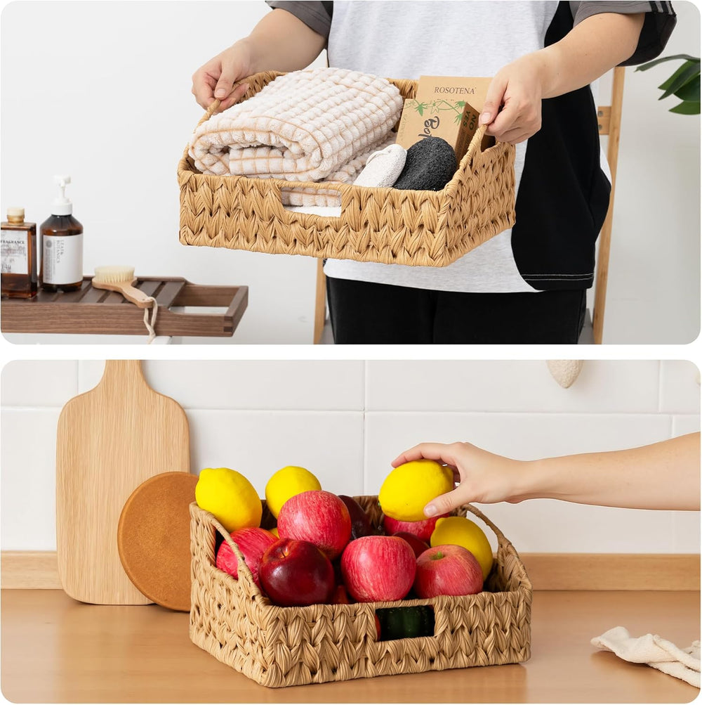 GRANNY SAYS Wicker Storage Basket, Trapezoid Woven Baskets for Storage