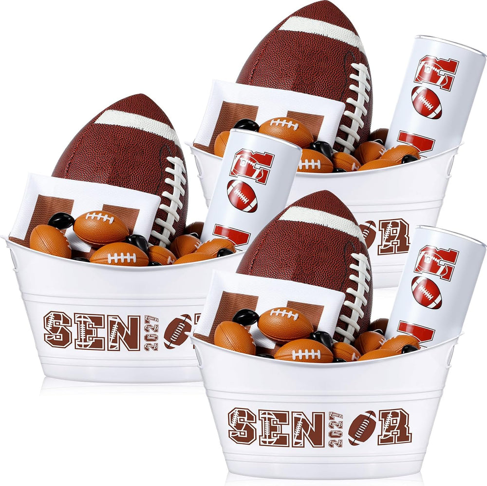 Pickmesh 3 Pcs Football Senior Night Sport Gift Basket, Senior 2027 Graduatio...