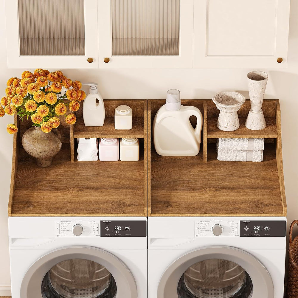 27'' Washer Dryer Countertop with Shelf, 2-Tier Laundry Countertop fo...
