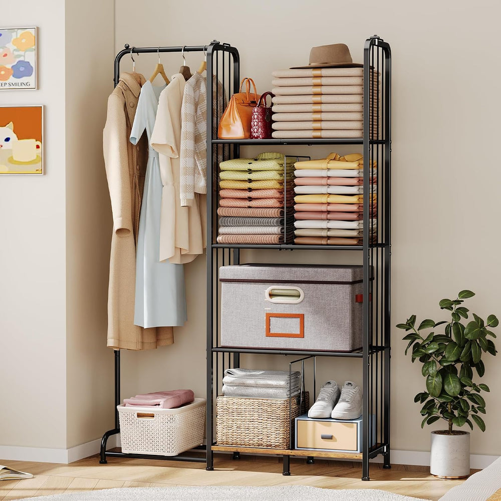 Honkazita 4-Tier Clothes Racks for Hanging Clothes, Black