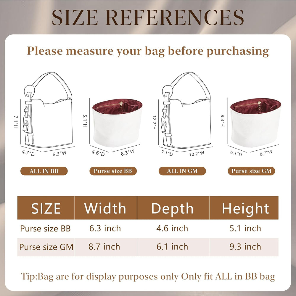 Doxo DupontPaper Purse Insert for LV All In BB, Lightweight with Zipper