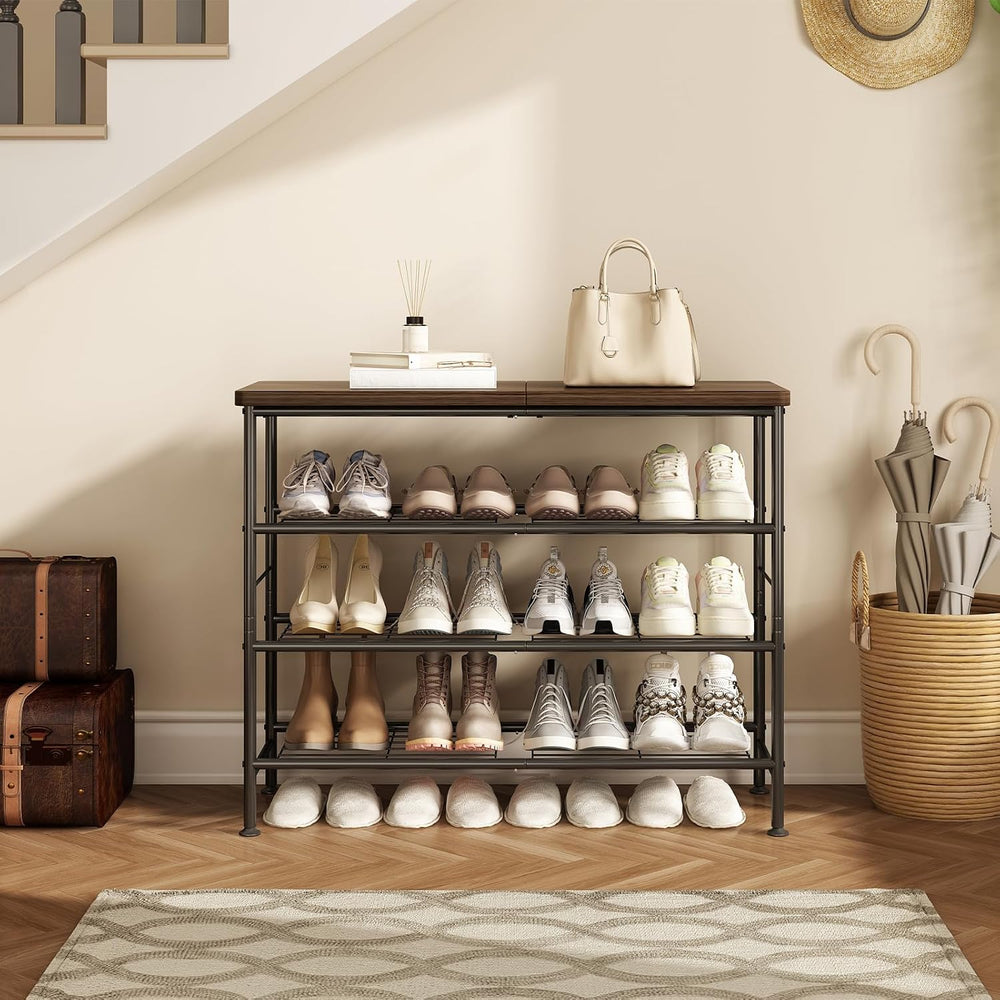 SUOERNUO 4 Tier Shoe Rack Organizer for Closet Shoe Storage for Entryway