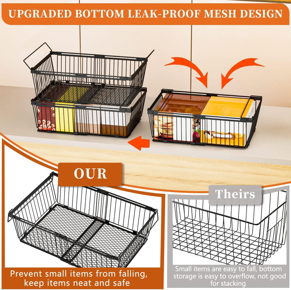 Large Freezer Organizer Bins for 10 to 20 Cu.Ft,Leak-Proof Bottom,4 Pack