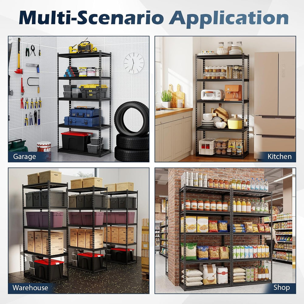 Tangkula 5-Tier Metal Storage Shelves, Garage Shelving Units with 2000 LBS Ca...