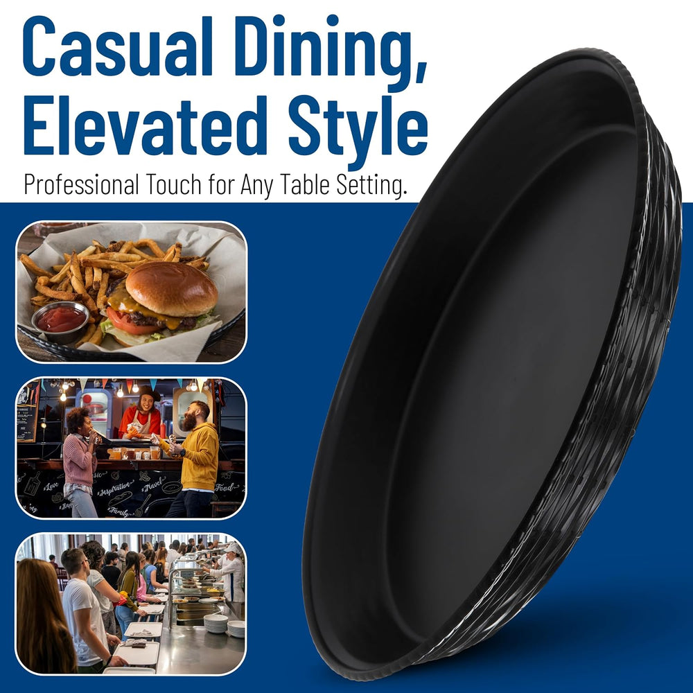 Carlisle 652603 WeaveWear Round Serving Basket, 12", Black (Pack of 12)