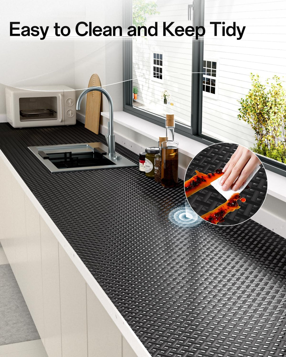 GTJ Shelf and Drawer Liner for Kitchen Cabinet Non-Adhesive Non Slip