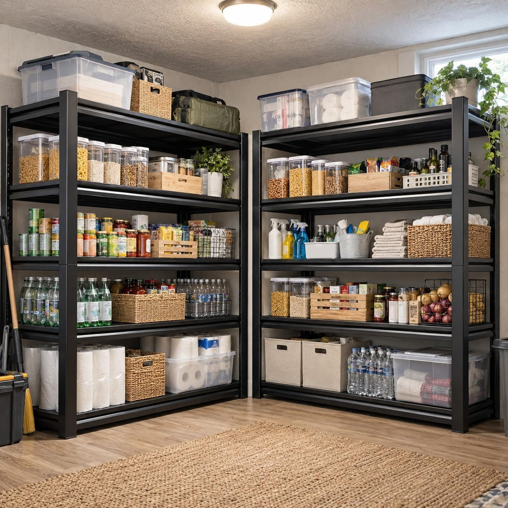 Garage Shelving, Heavy Duty Adjustable Metal Shelves with Anti-Tip Device