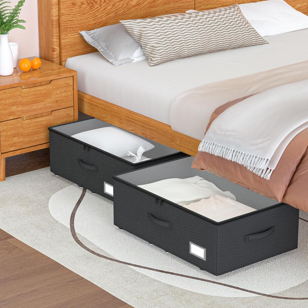 EE-RoomWorld Underbed Storage Bins With Wheels, No Assemble Required 10 inche...