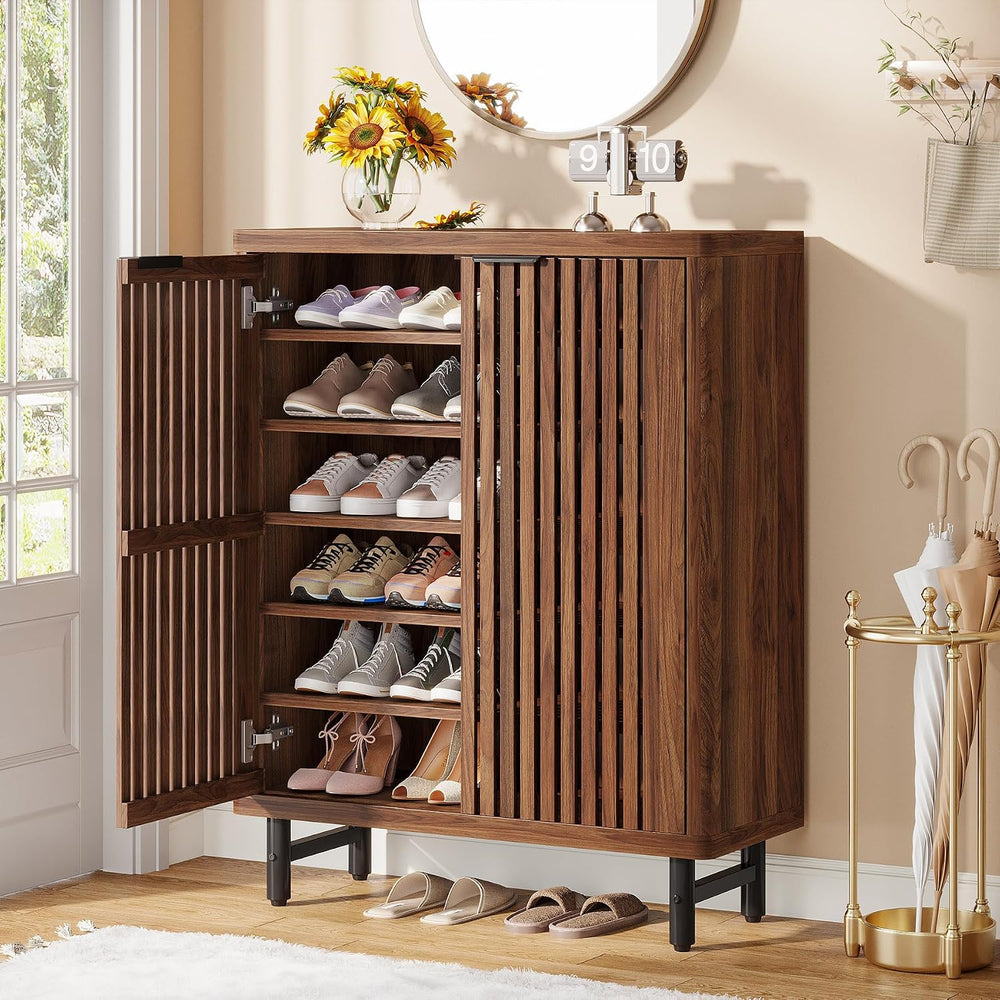 Tribesigns Shoe Cabinet with Shutter Doors