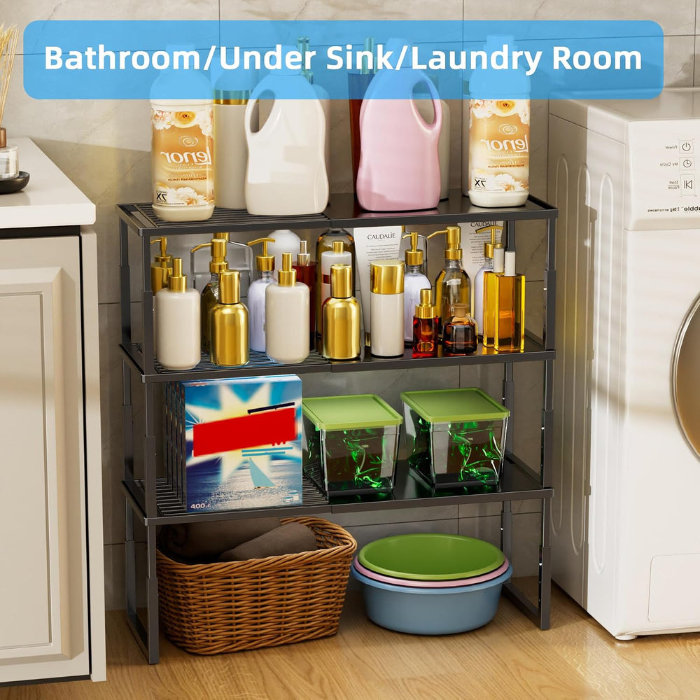 Cabinet Shelves, 2 Pack Stackable Shelves for Pantry Storage