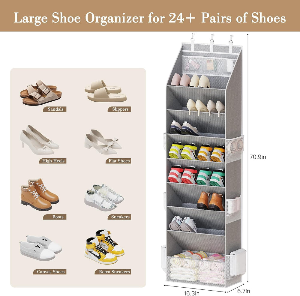 Criusia Shoe Storage, Over the Door Shoe Organizer, Hanging Closet Shoe Stora...