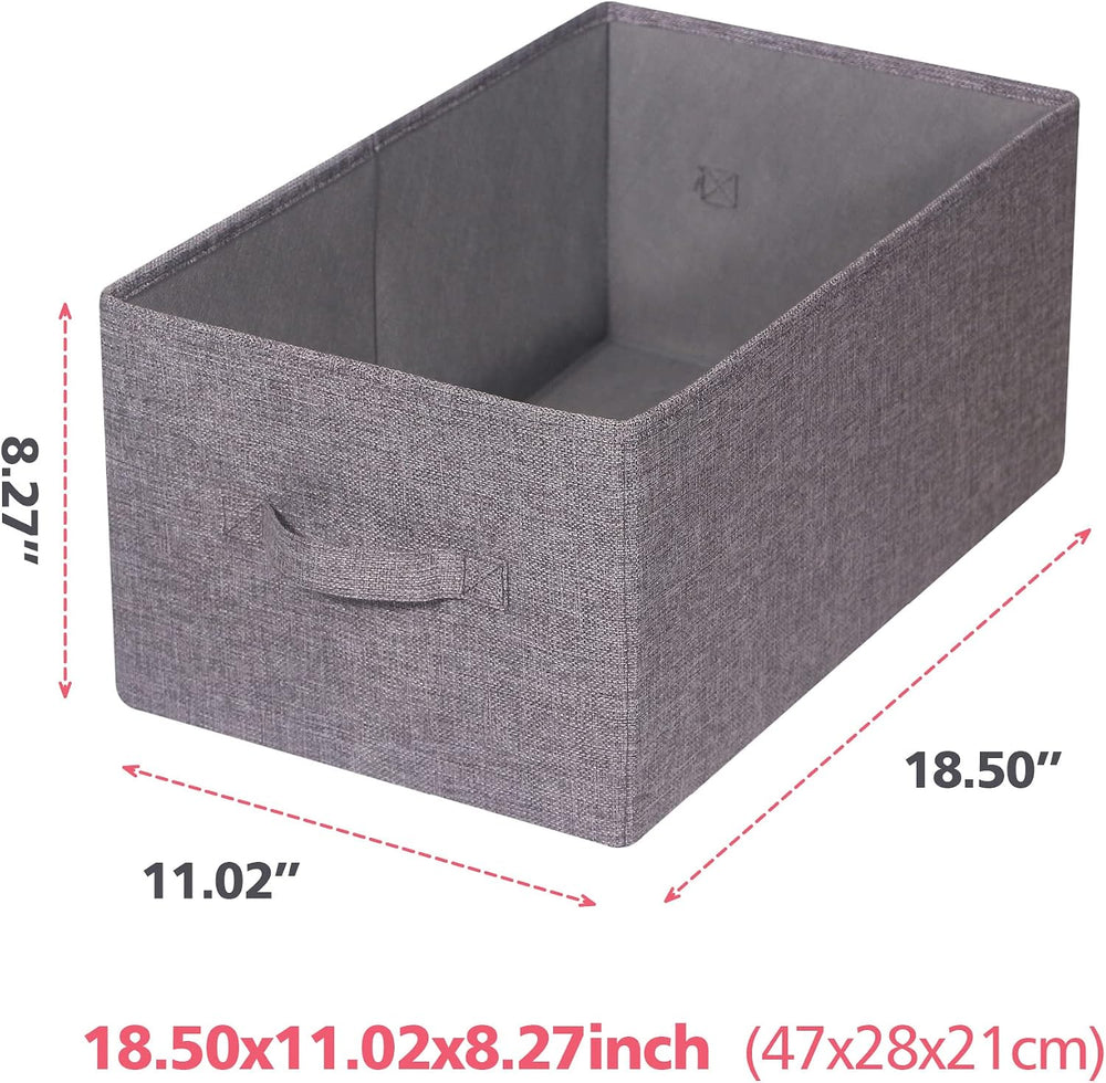 TENABORT Set of 5 Closet Organizer Bins with Handle, Fabric Foldable Storage ...