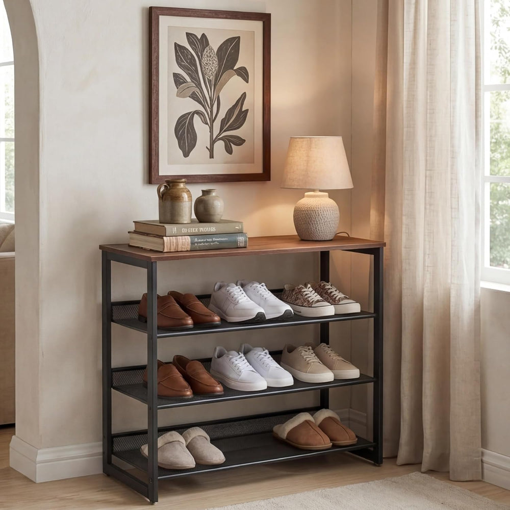 Garden 4 you Shoe Rack for Entryway 4 Tiers 11.8" D x 25" W x 28&qu...